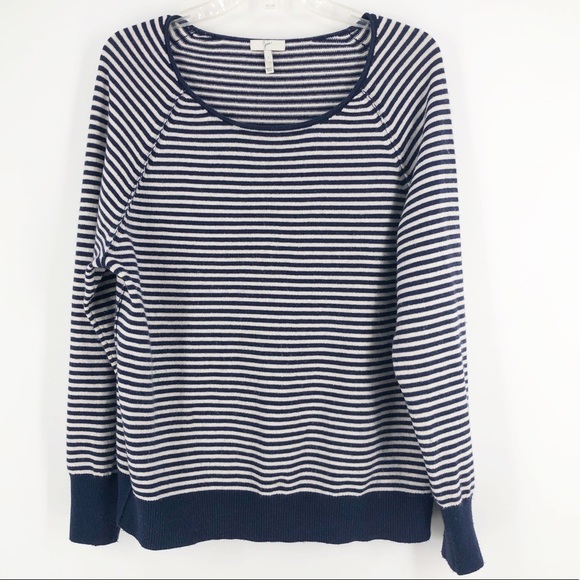 Joie Sweaters - Joie Tiana Navy Cashmere Blend Elbow Patch Sweater